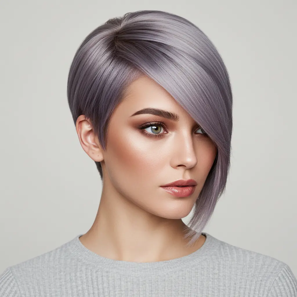 #2 Deep Side Part on Asymmetrical Haircut