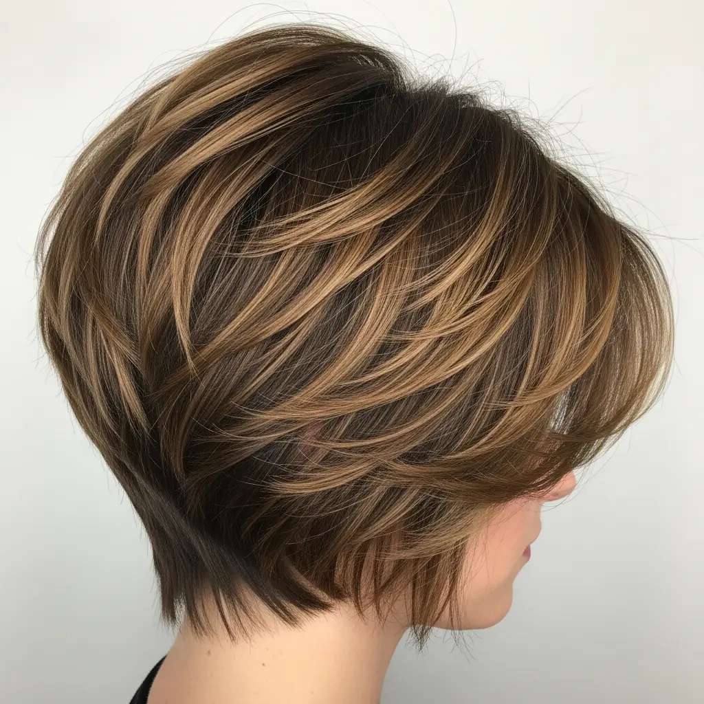 #2 Layered Pixie with Highlights