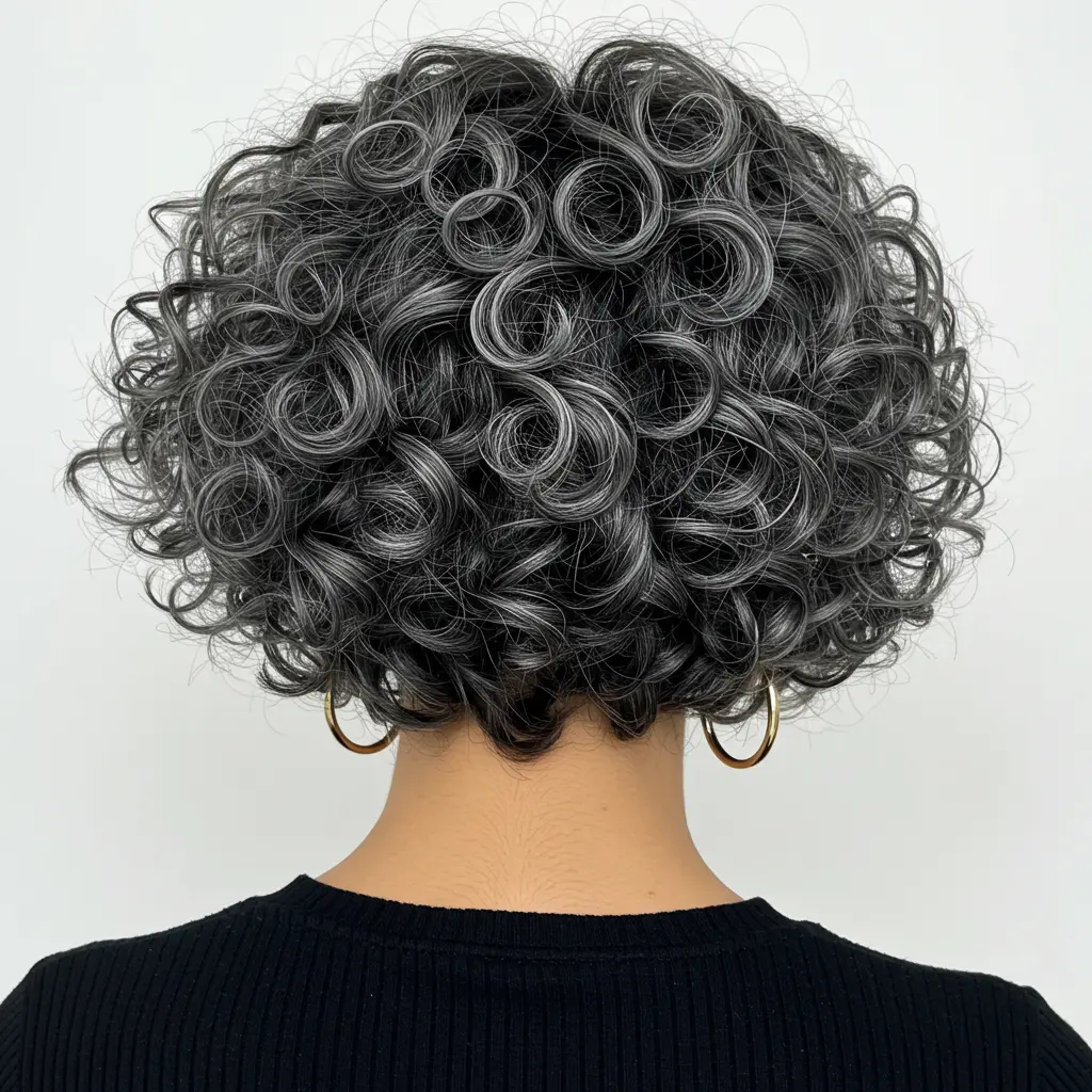 #2 One-Length Curly Graduated Bob Cut
