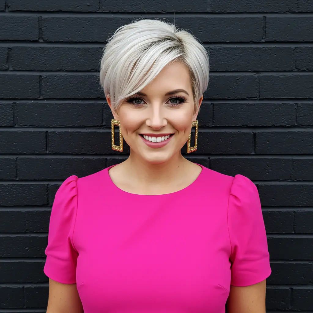 #2 Rooted and Blonde Pixie with Swept Bangs
