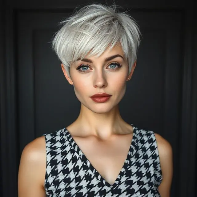 #2 Chic and Sassy Platinum Pixie Cut