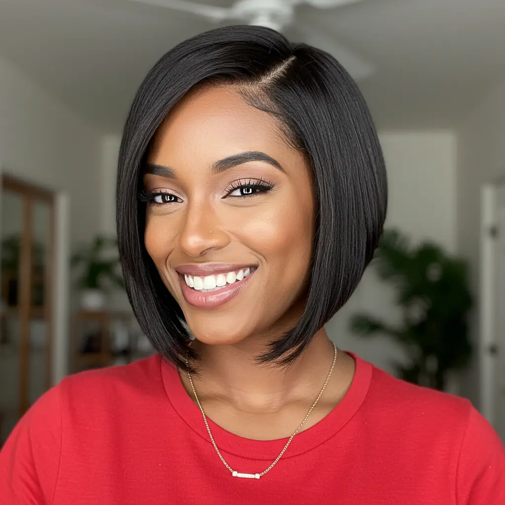 #2 Sleek Chin-Length Bob with Side Part