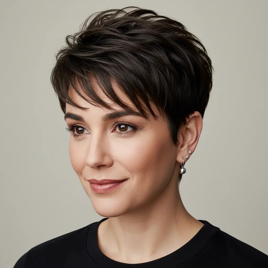 #27 Voluminous Pixie with Shorter Layers