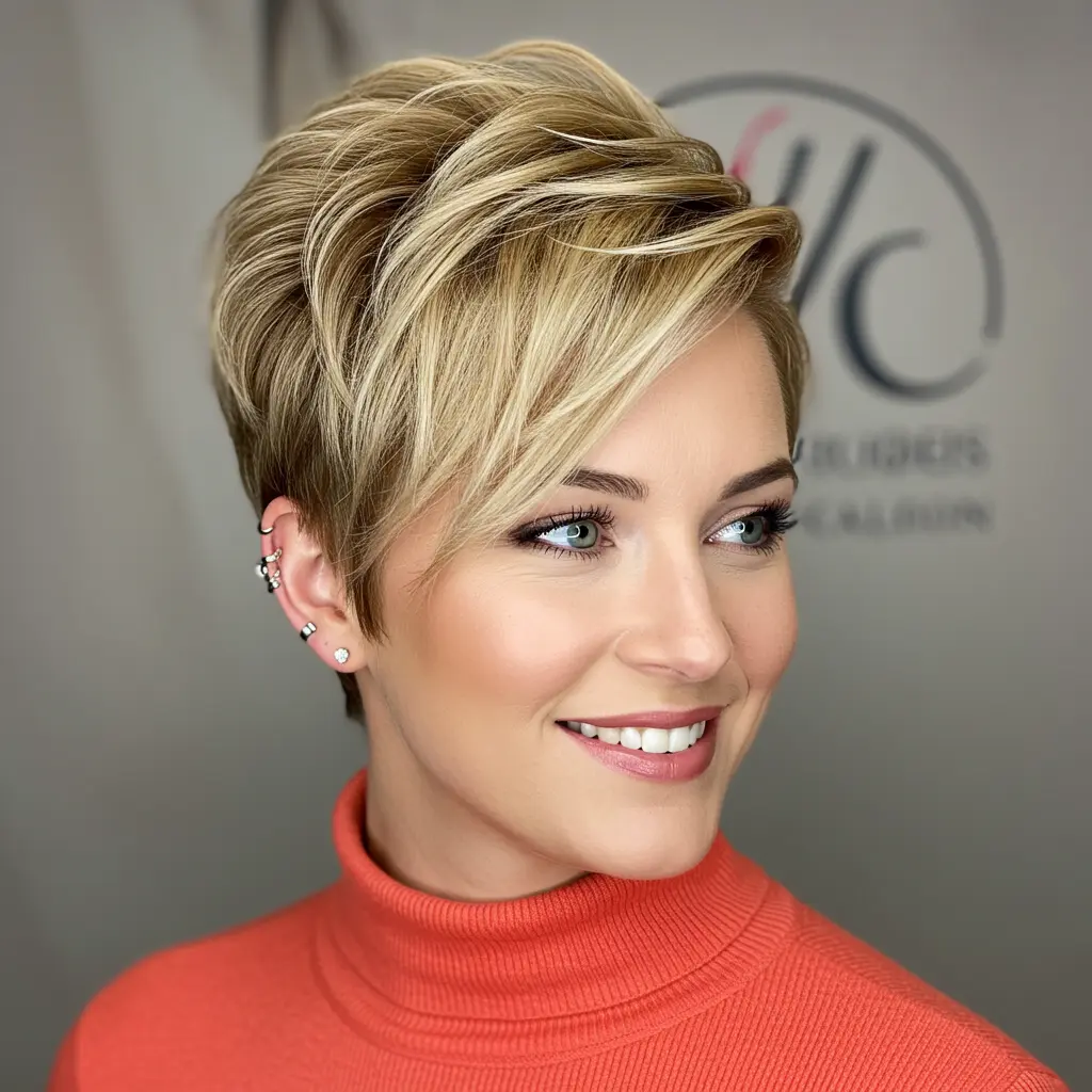 #28 Side-Swept Pixie Hair