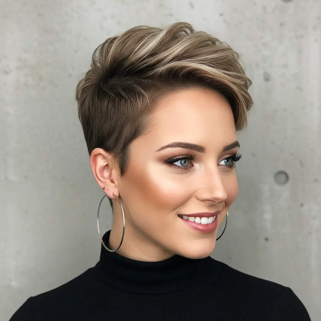 #29 Short Pixie with Buzzed Sides