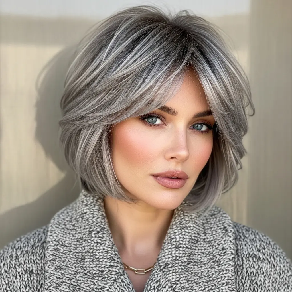 #3 Silver Chic Textured Wolf Cut