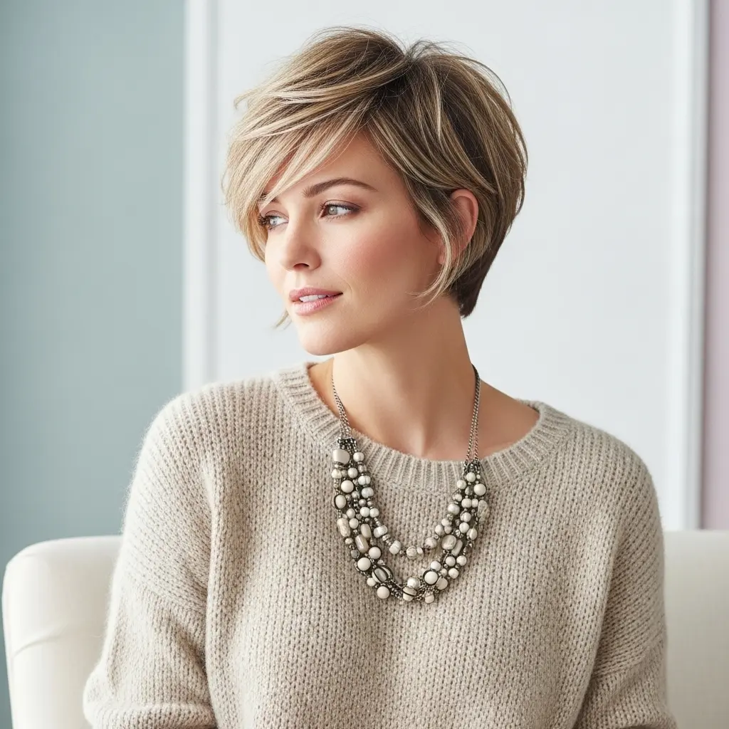 #5 Chic Pixie Cut with Partial Highlights