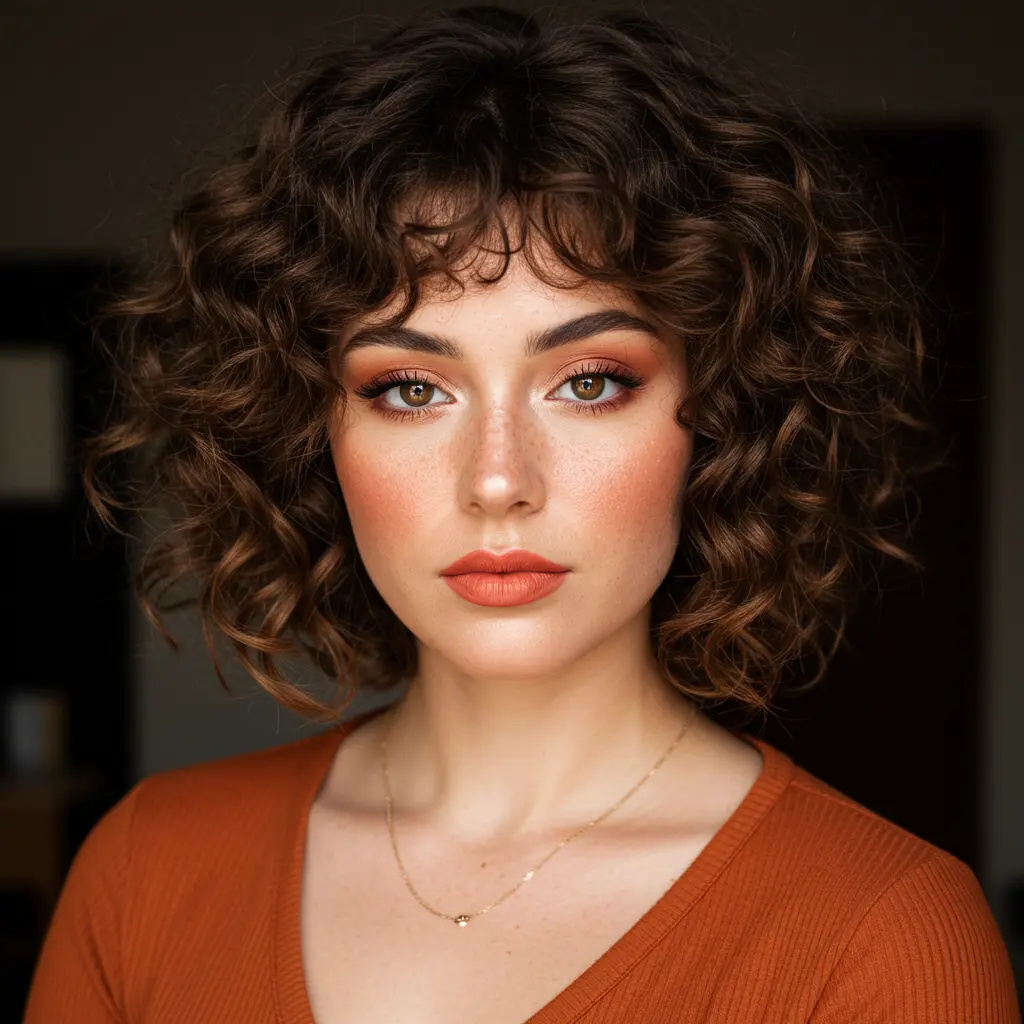#6 Voluminous Frizzy Chin-Length Curls