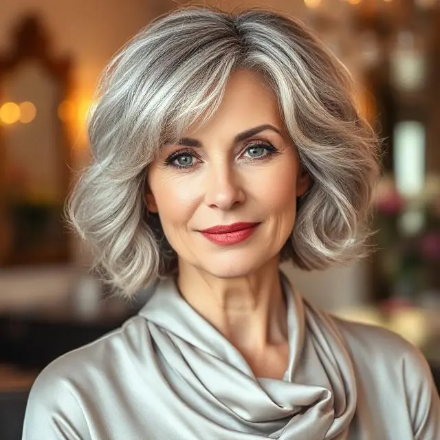 #7 Modern Short and Curly Grey Hair