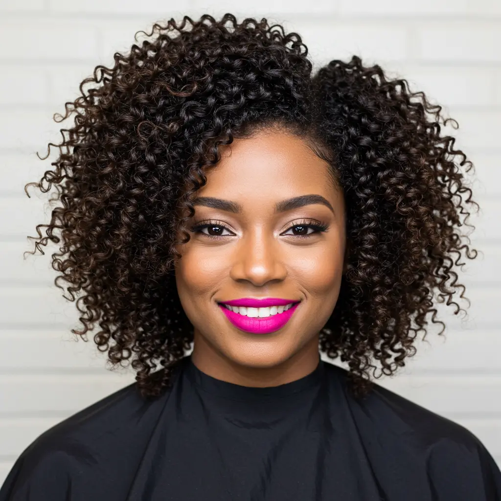 #8 Jaw-Length Curls with a Side Parting