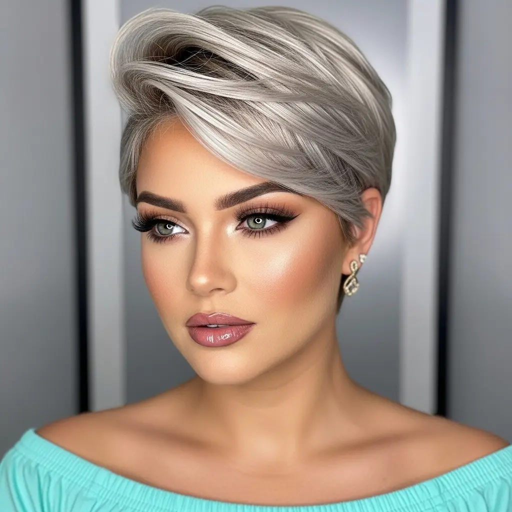 #9 Cute Lixie Cut with Blonde Highlights