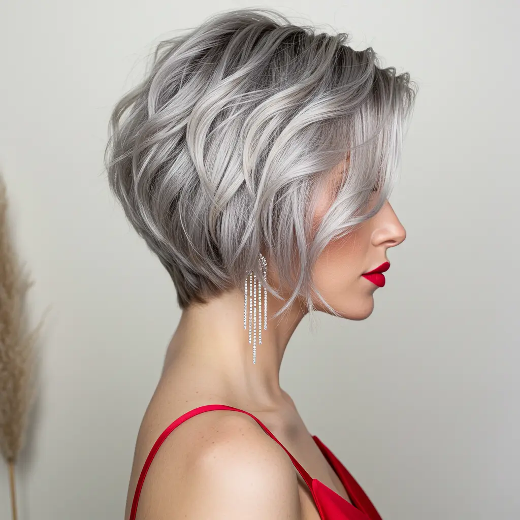 #9 Short and Messy Wavy Inverted Bob