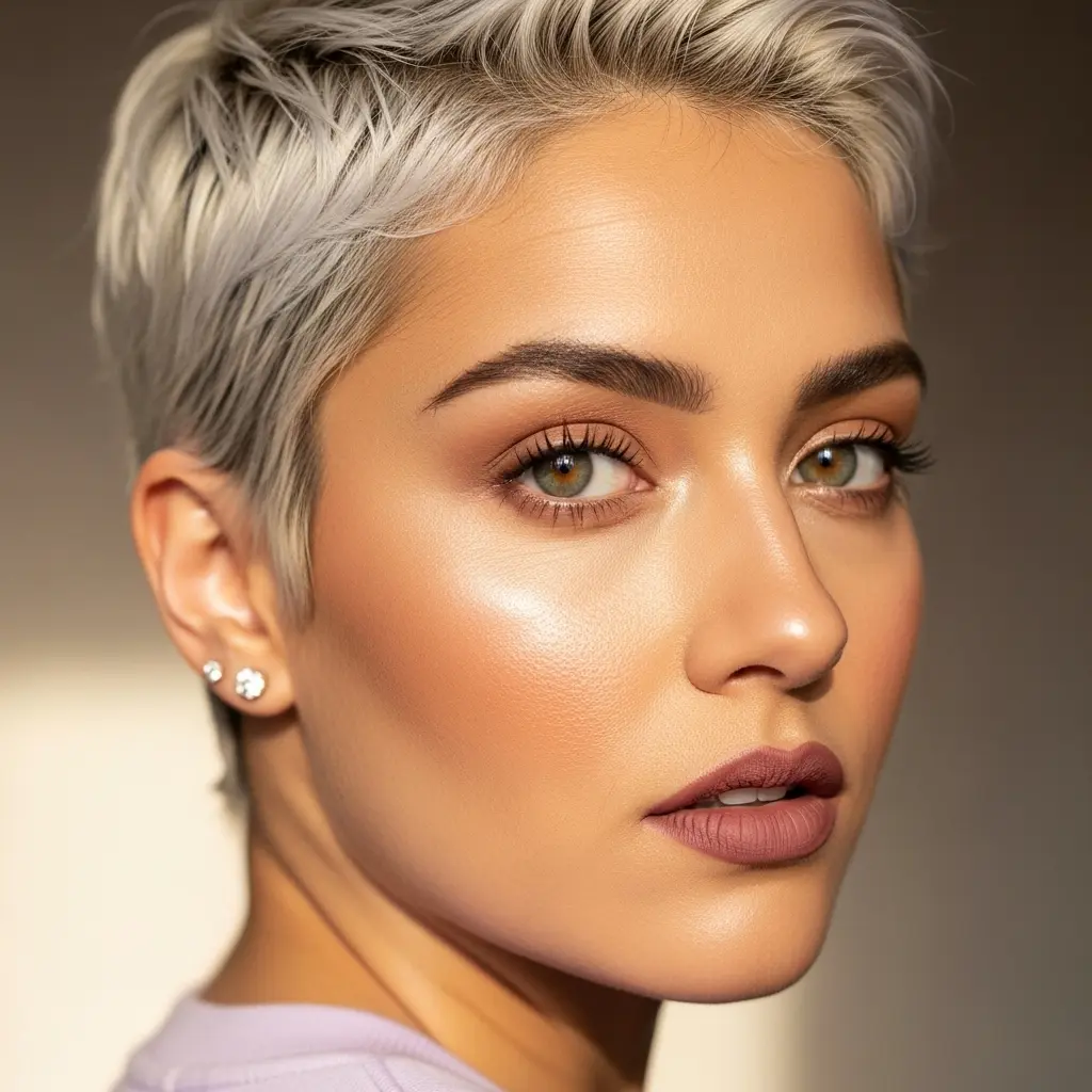 #1 Bold Textured Crop with Icy Platinum Finish