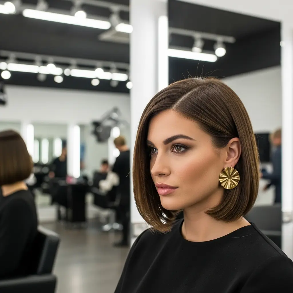 #1 Sleek Deep Side Parted Bob