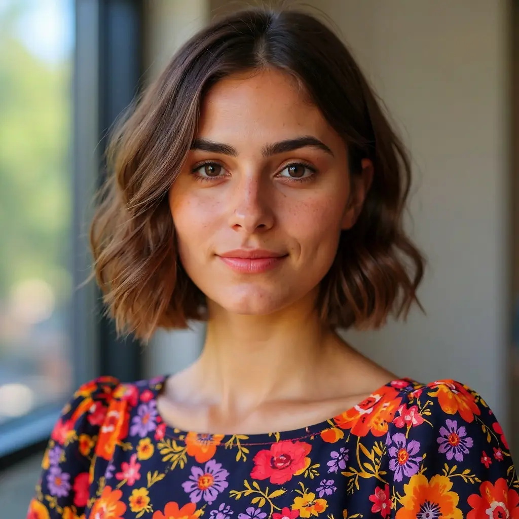 #10 Wavy Chin-Length Layered Balayage