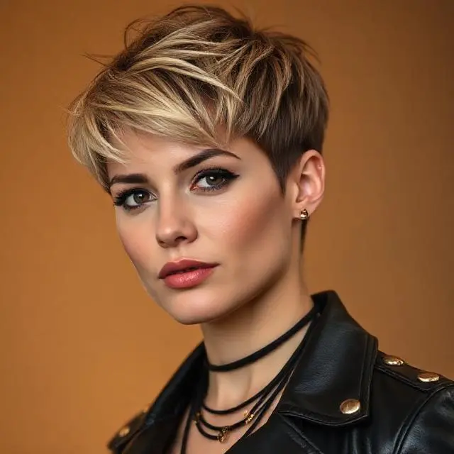 #10 Spicy Blonde Messy Pixie Cut