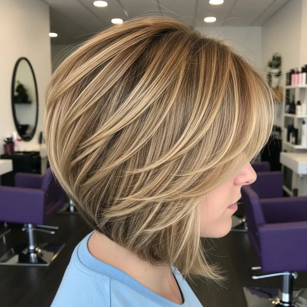 #11 Feathered Bob with Piece-y Layers