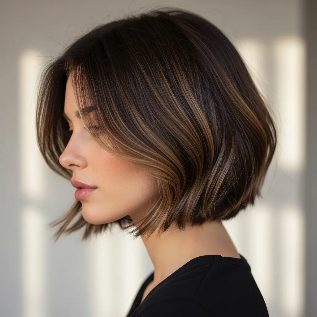 #11 Soft Blunt Bob with Subtle Waves