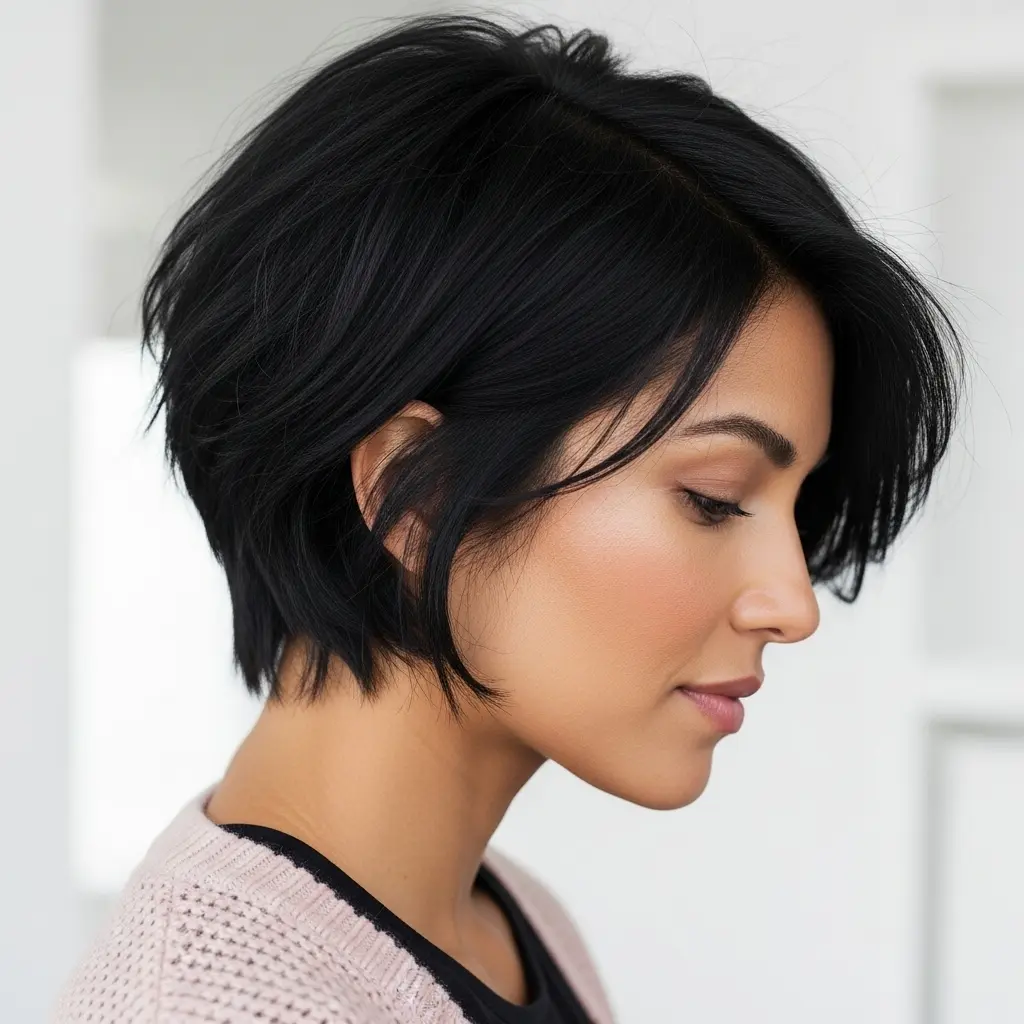 #13 Choppy Pixie for Fine, Black Hair