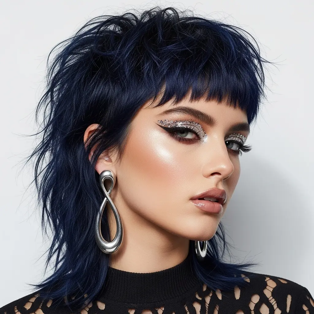 #13 Short-Length Mullet with Messy Layers