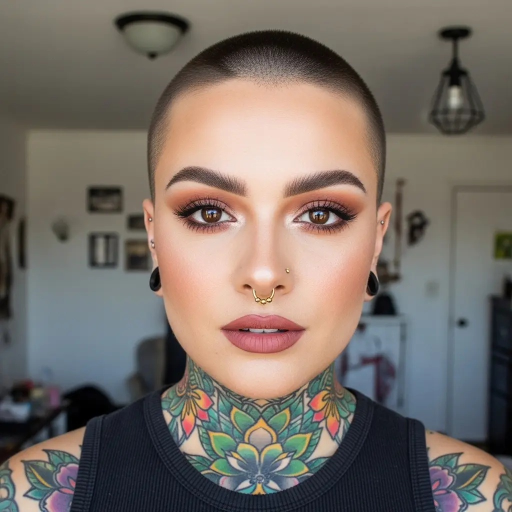 #14 Modern Textured Buzz Cut with Subtle Fade