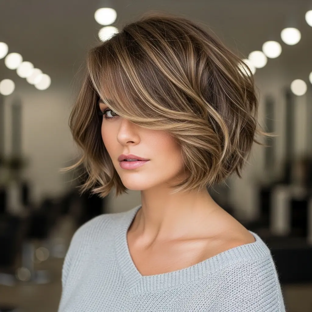 #14 Face-Framing Messy Stacked Bob