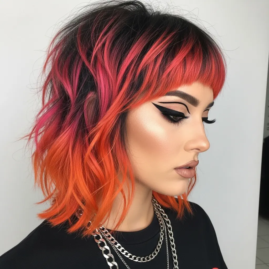 #14 Undercut Shaggy Bob with Amazing Colors