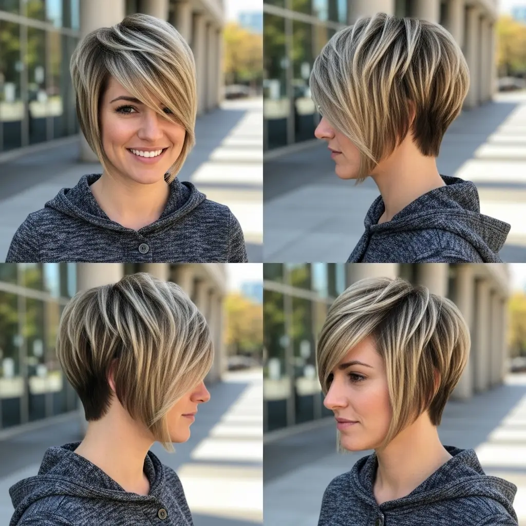 #15 Side-Parted Long Pixie with Long Bangs