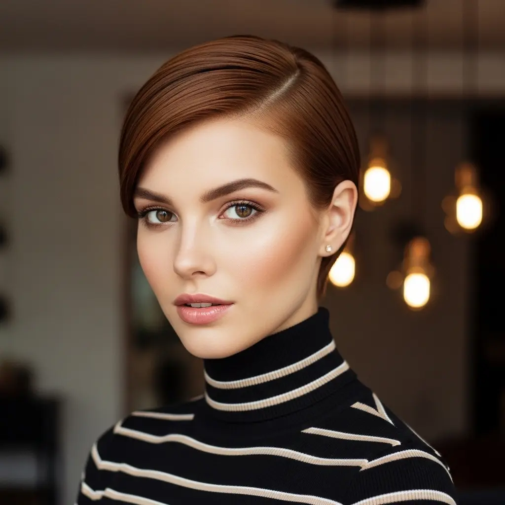 #15 Short Hairstyle Tucked Behind Ears