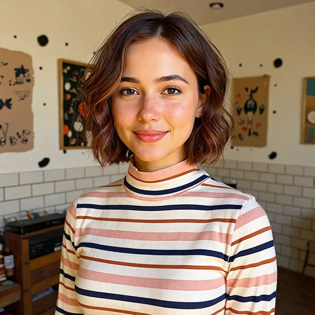 #15 Middle Part Chin-Length Waves