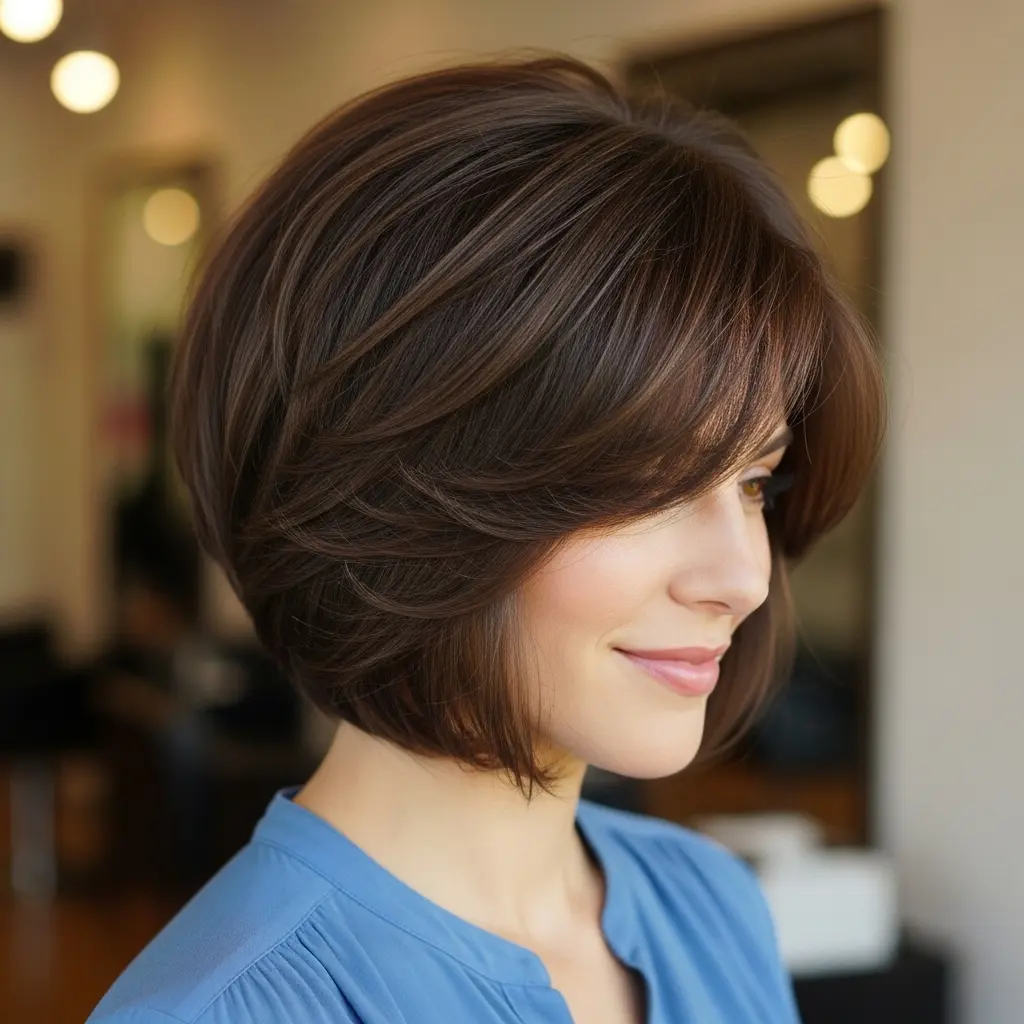 #15 Bobbed Dark Hair with Short Layers