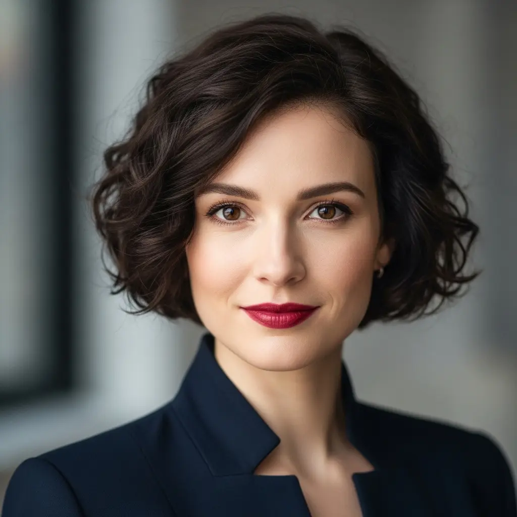 #16 Curly Executive Bob