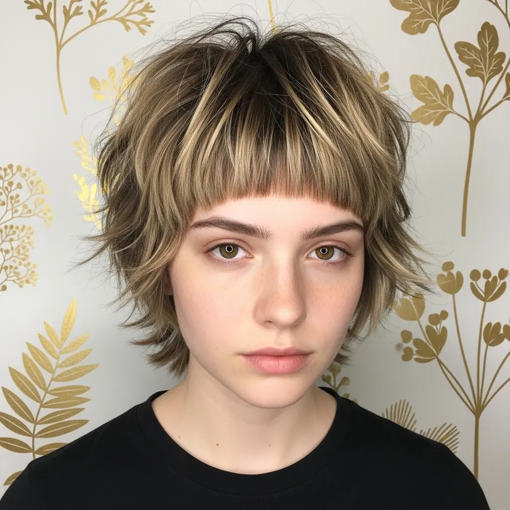 #16 Razor Cut Bixie with Shaggy Layers and Bangs