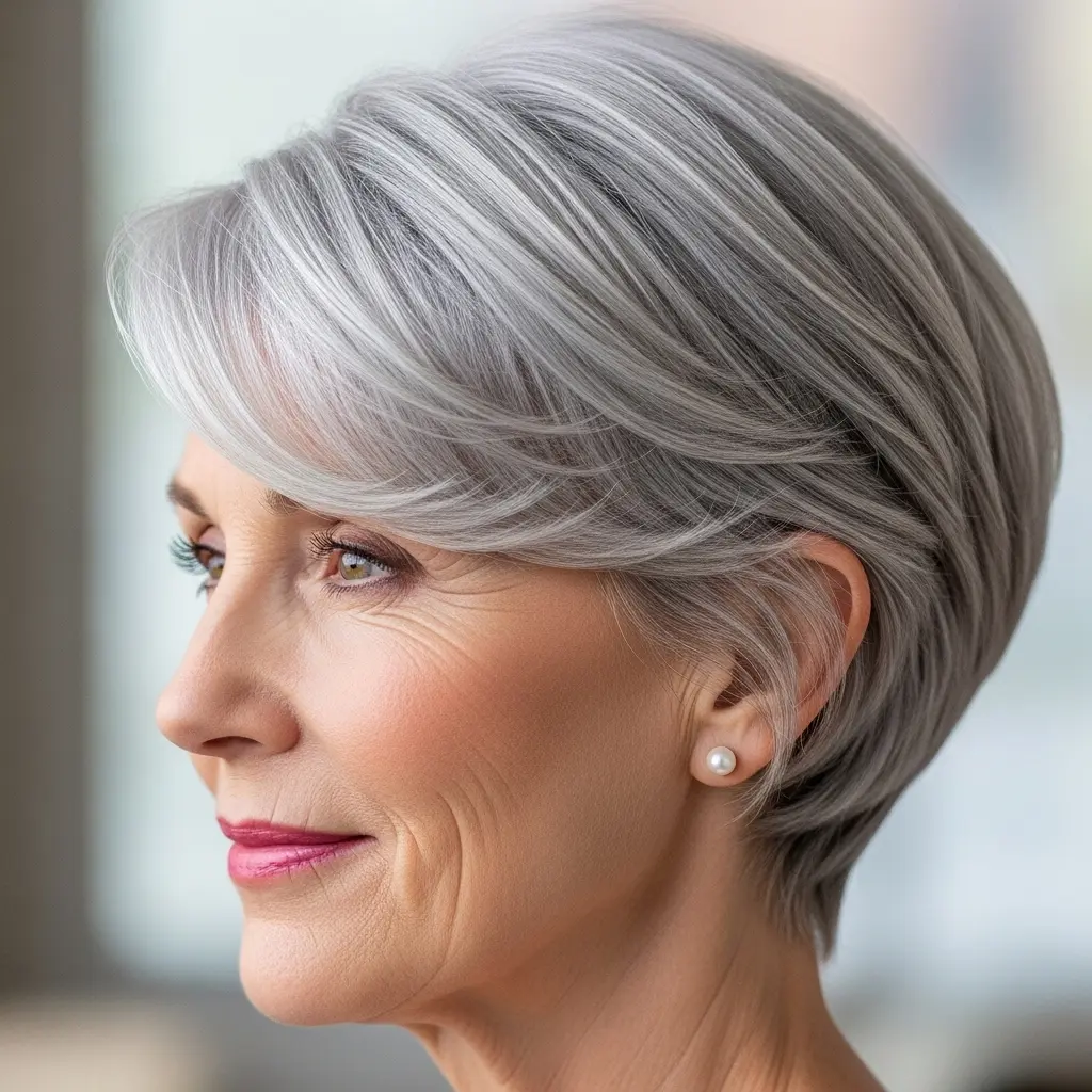 #17 Soft Pearl White Pixie for Women Over 70