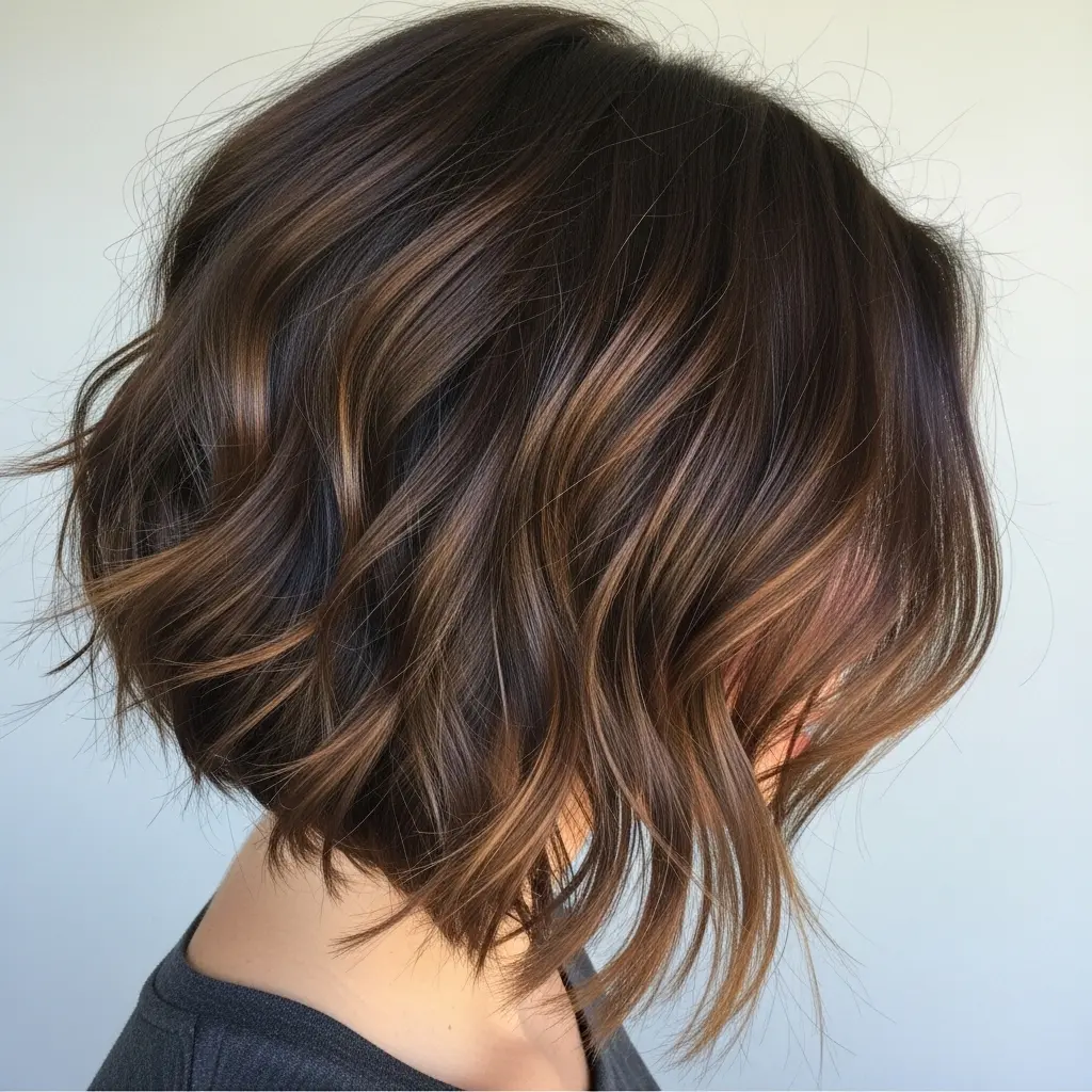 #17 Angled Bob with Beach Waves