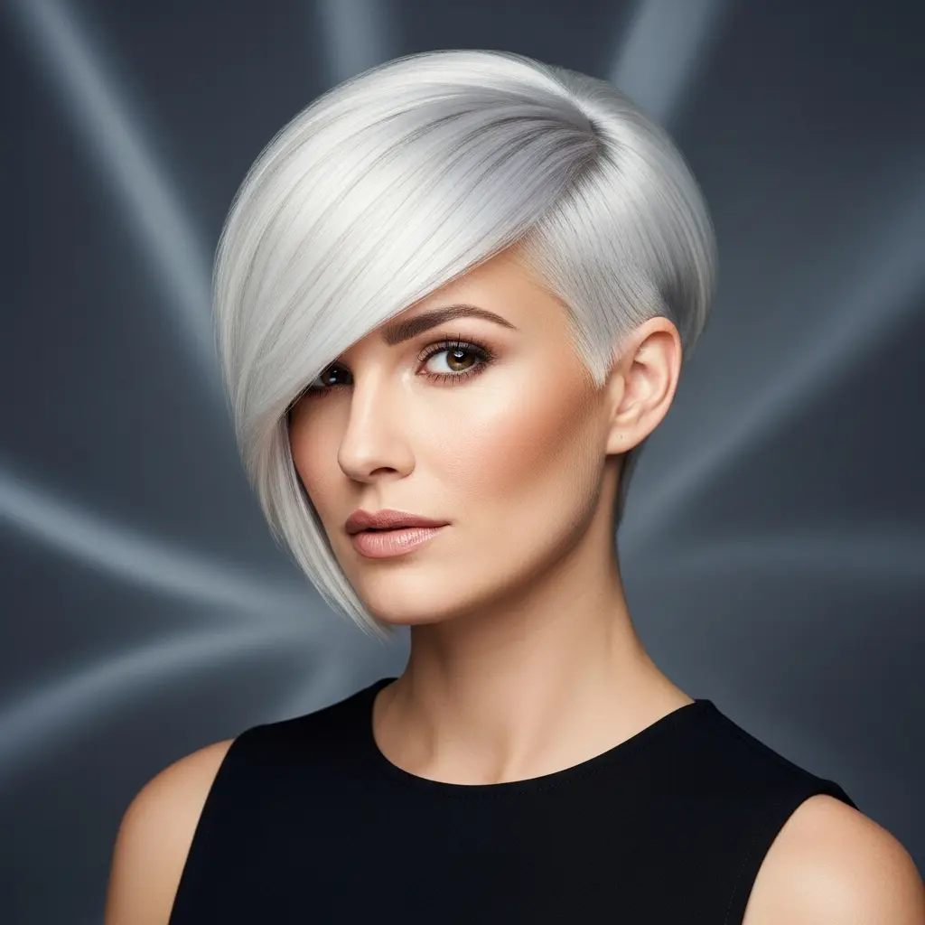 #17 Deep Side Part on Thin Pixie Hair