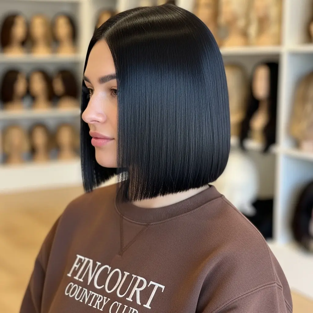 #17 Blunt Cut Bob Parted in the Middle