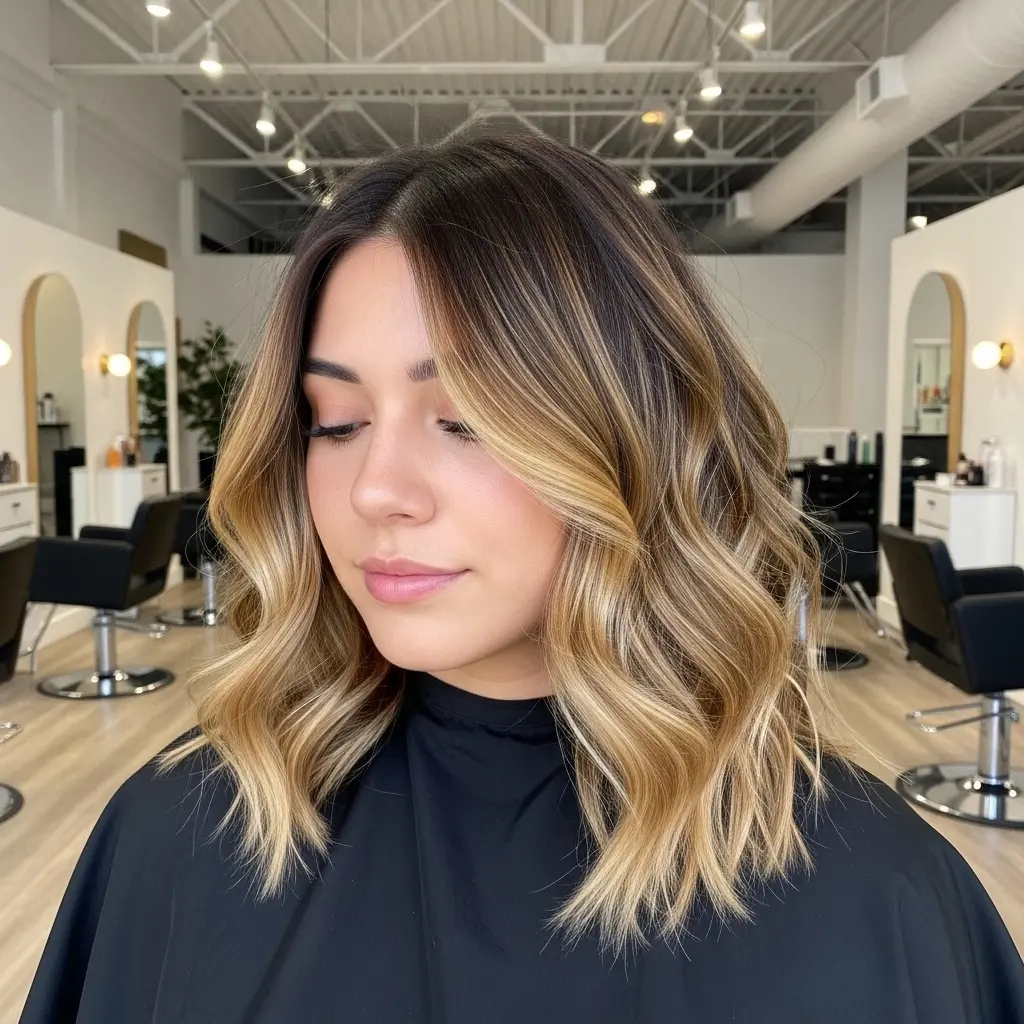 #18 Sun-Kissed Wavy Medium Bob Hairstyle