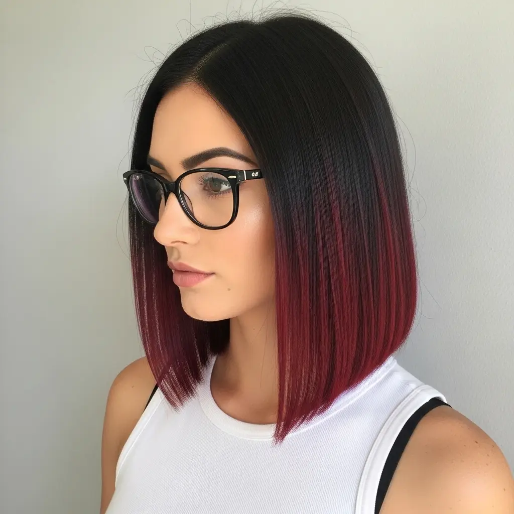 #18 Burgundy Red Ombre