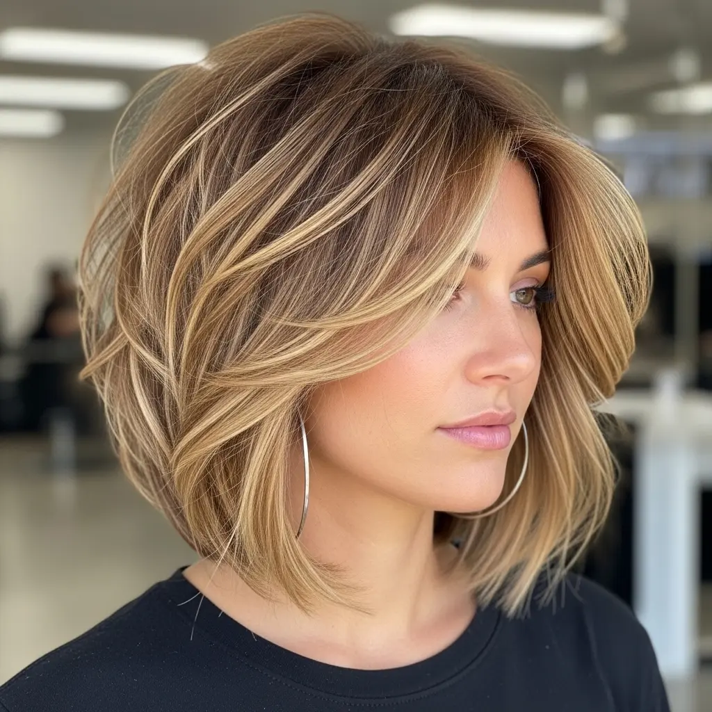 #2 Tousled Feathered Bob with Layers