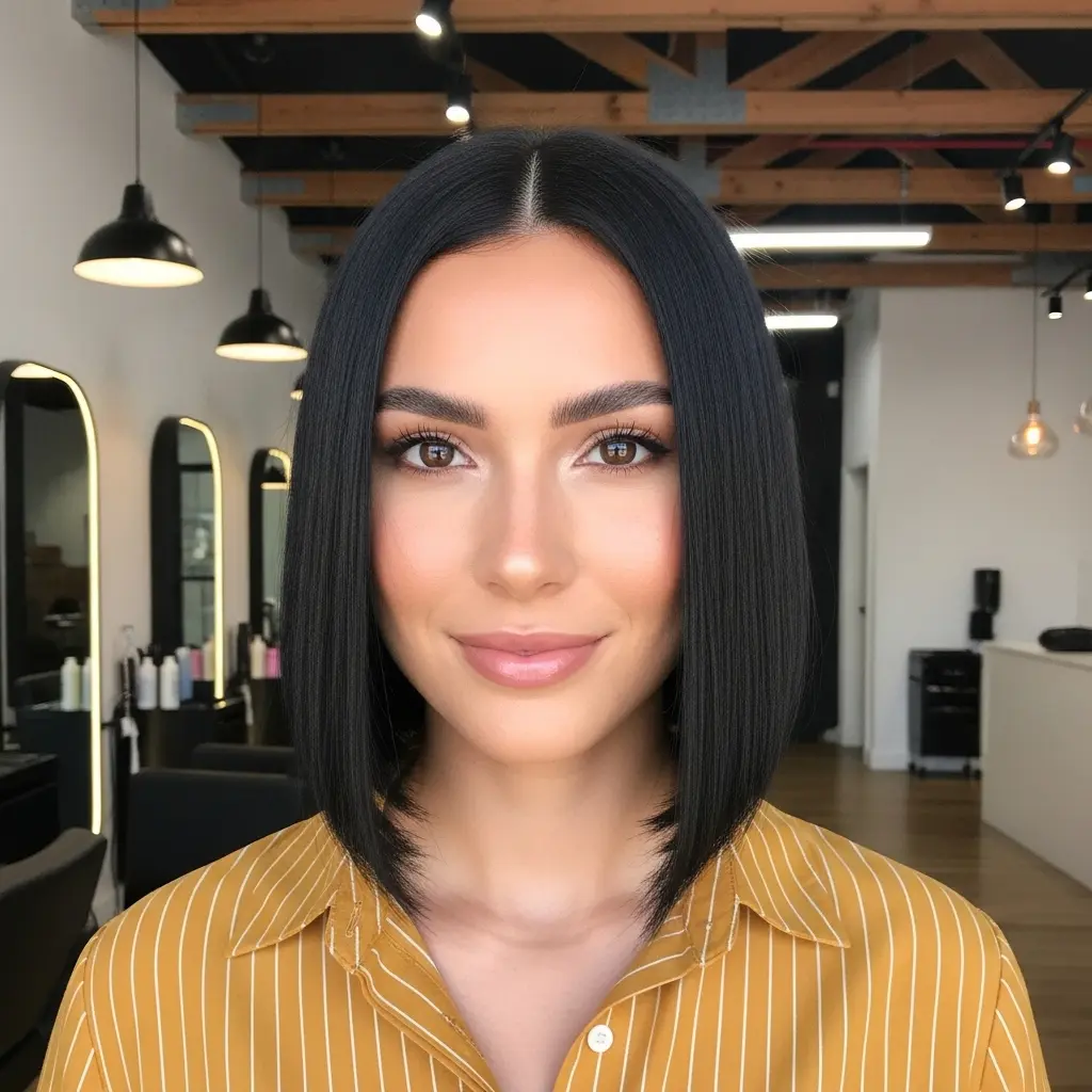 #2 Sleek Middle Part Bob with Glossy Finish