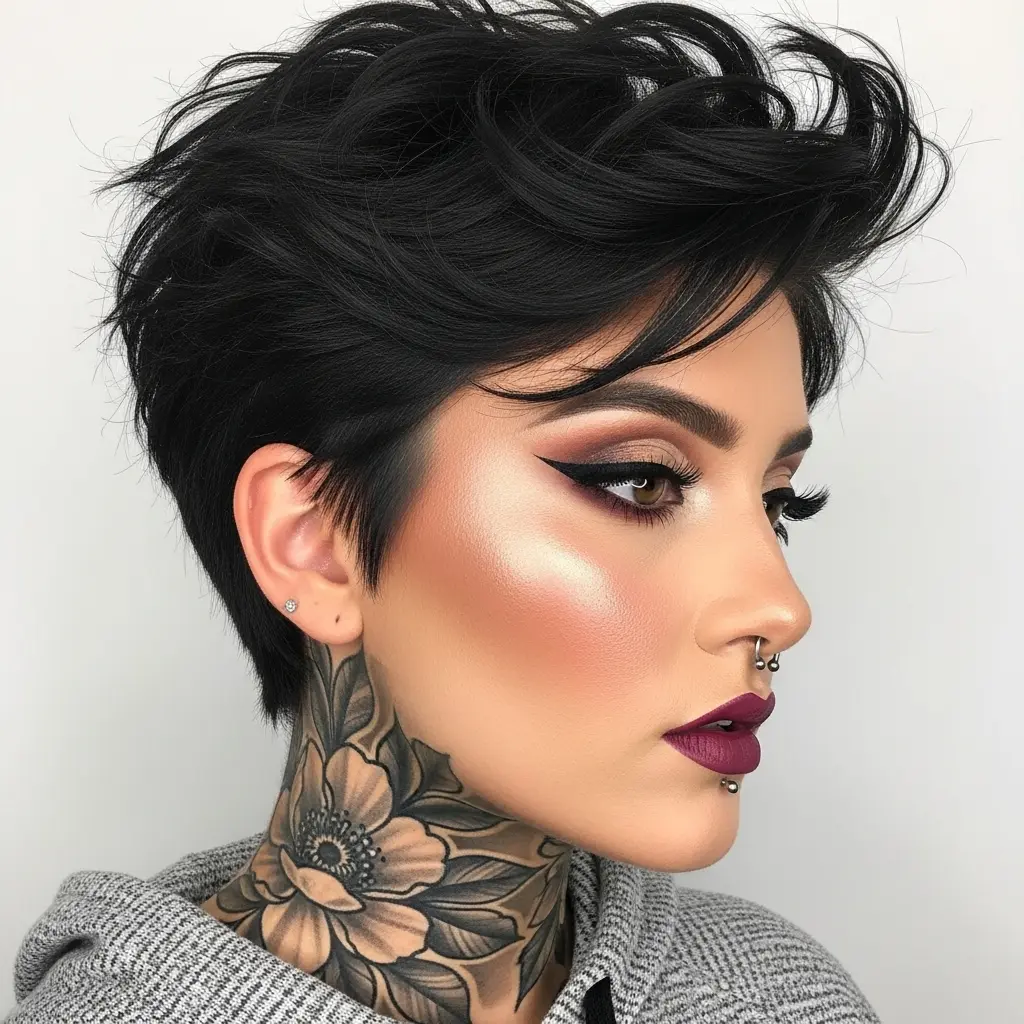 #20 Textured Short Crop with Soft Waves