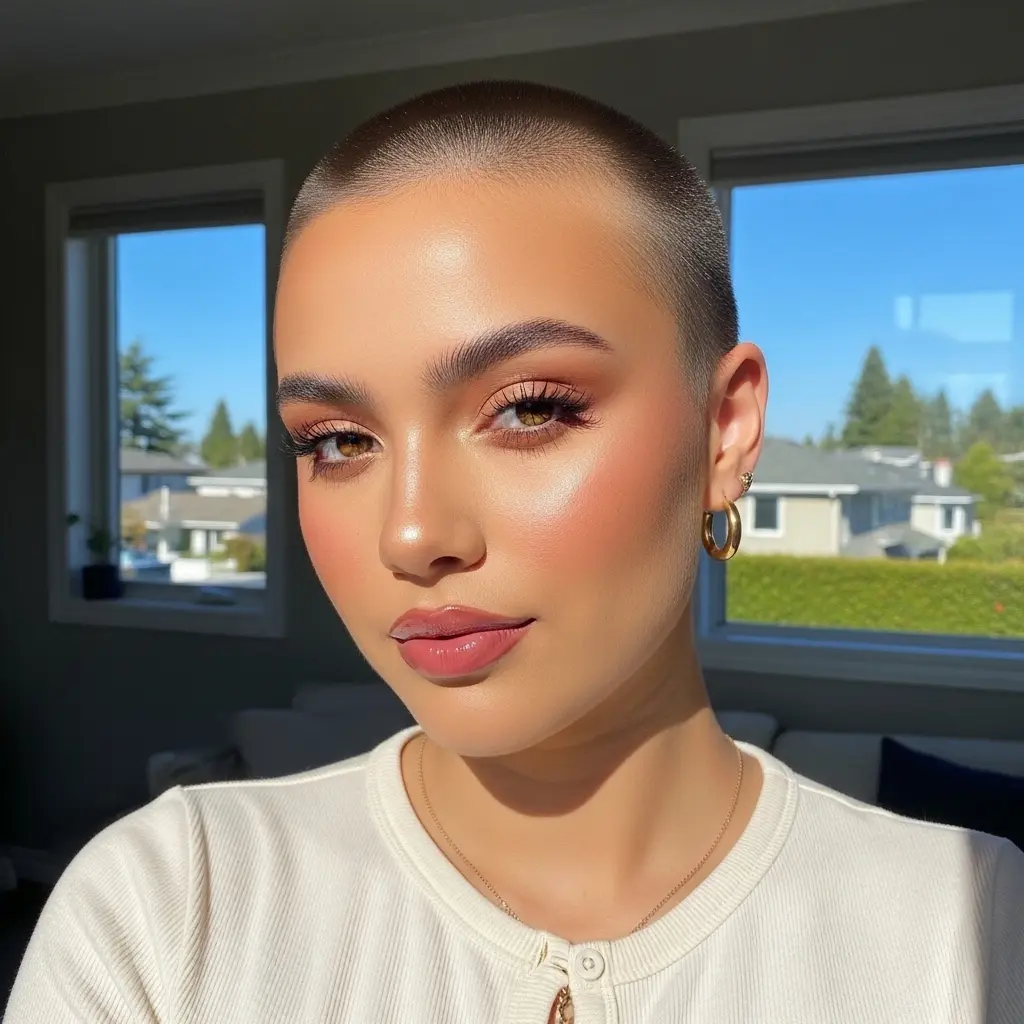 #21 Textured Side-Shaved Buzz Cut with Defined Top