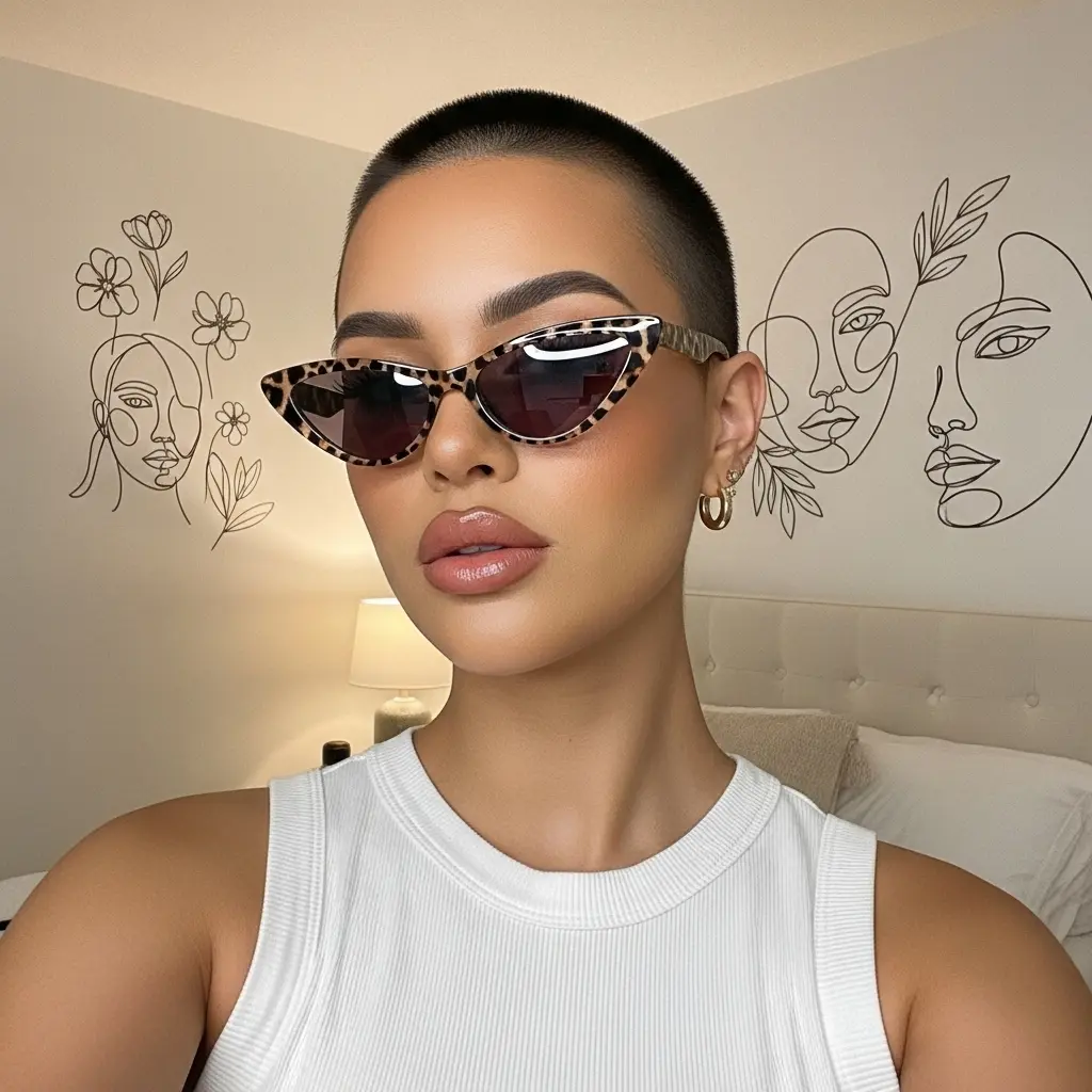 #24 Sharp Edged Buzz Cut with Artistic Accents