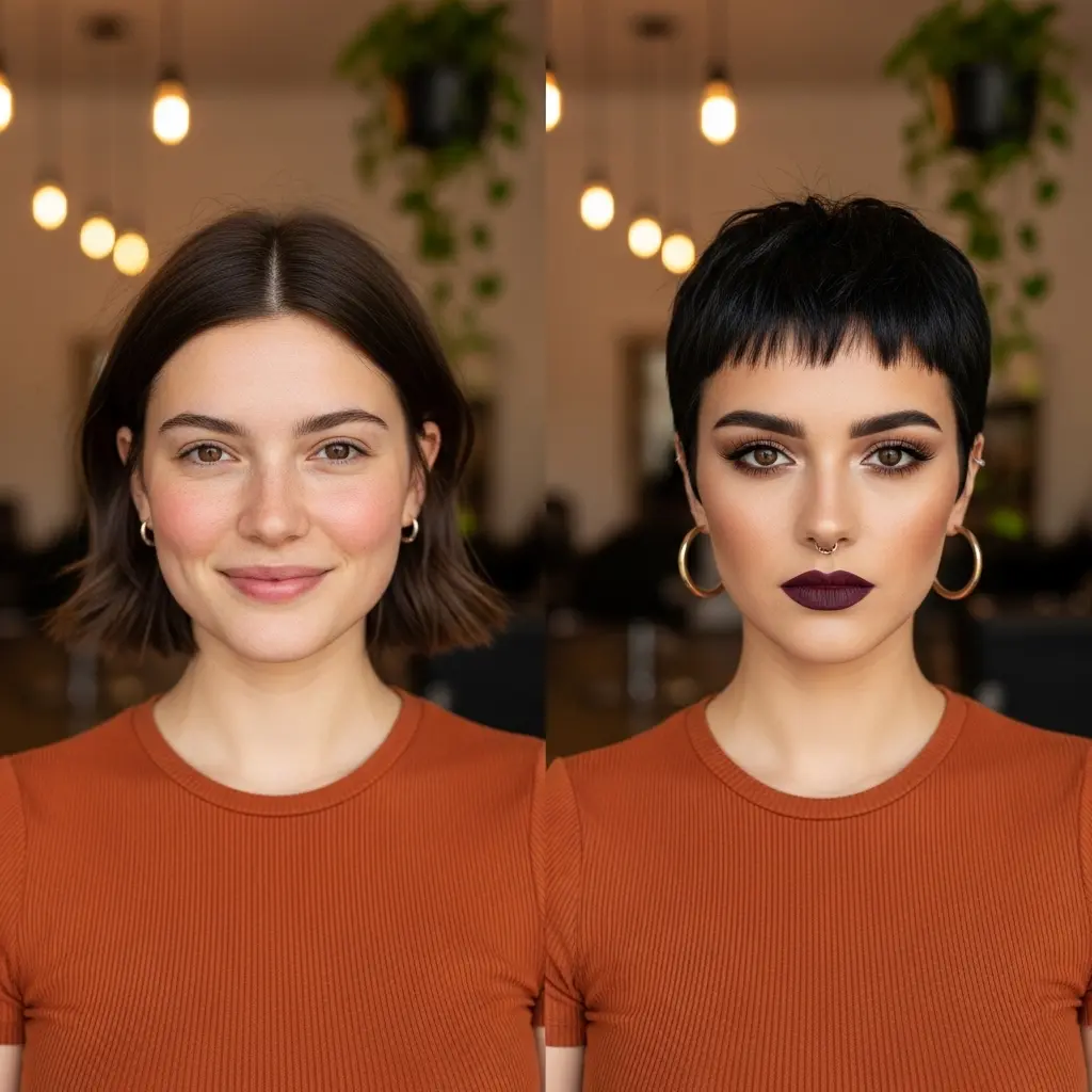 #3 Chic Textured Short Pixie Cut with Bold Dark Roots