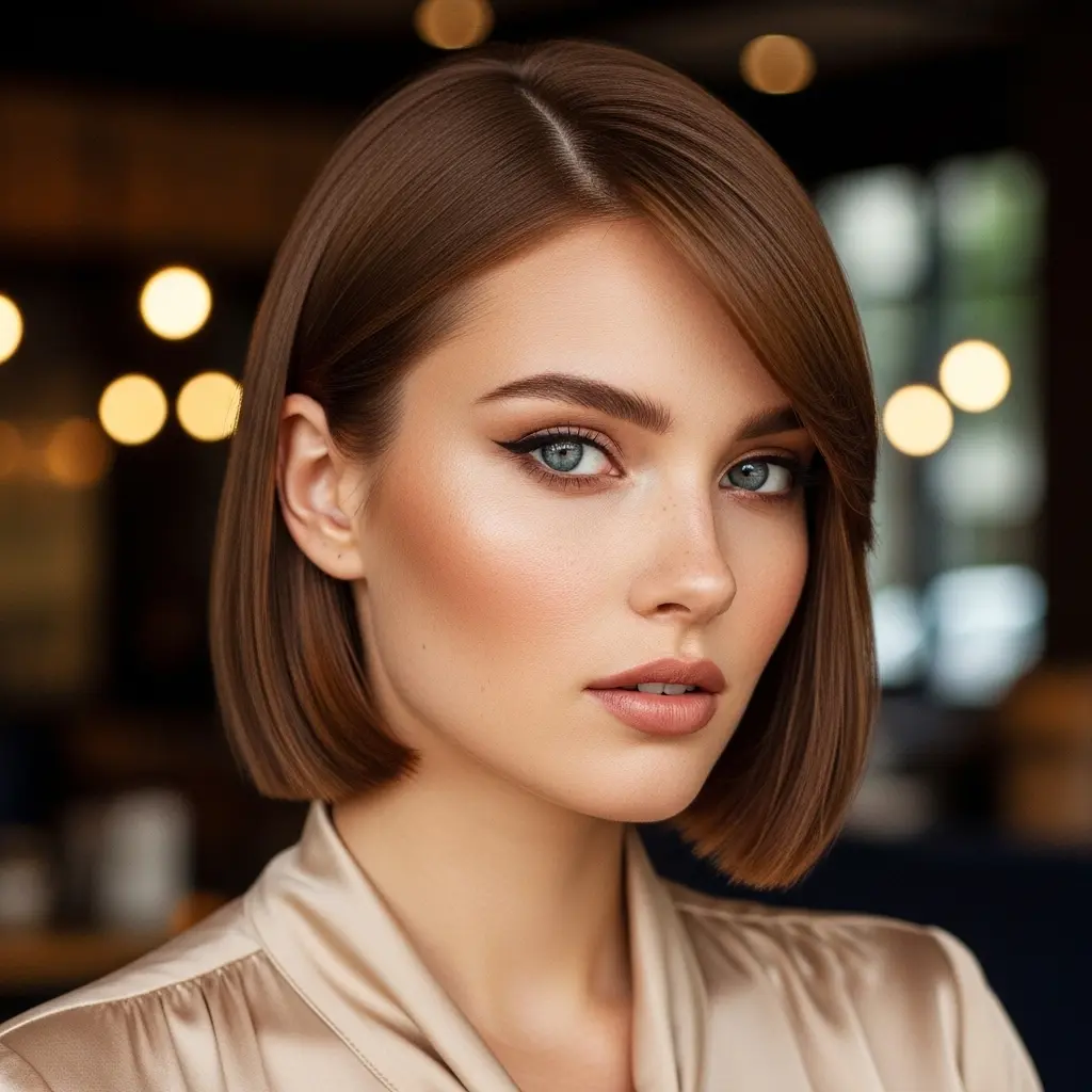 #4 Short Sleek Bob with Fringe