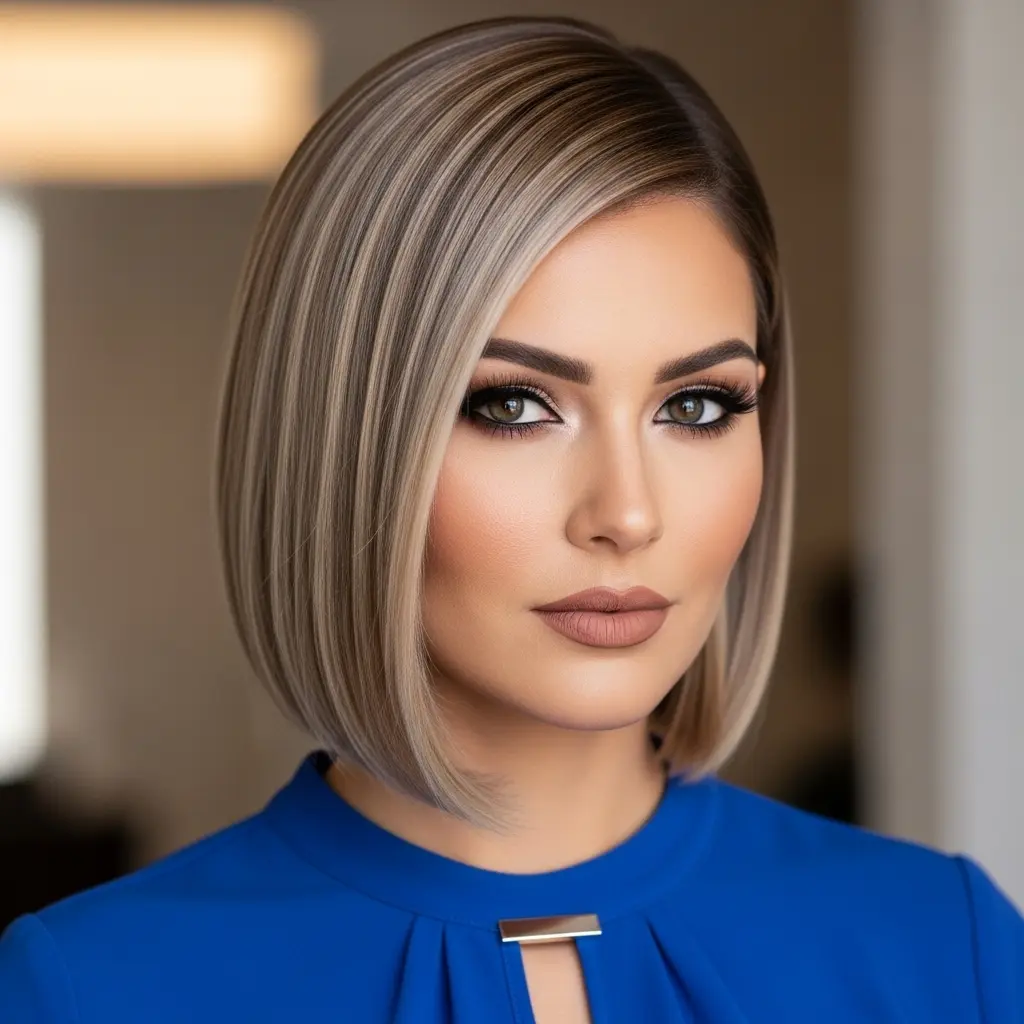 #4 Deep-Parted Bob for a Bold Statement