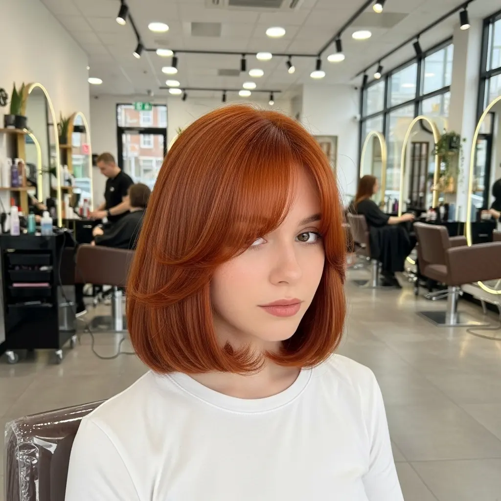 #4 Vibrant Copper Bounce Bob Cut