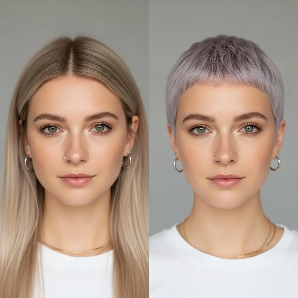 #5 Chic Textured Buzz Cut with Subtle Lavender Hues