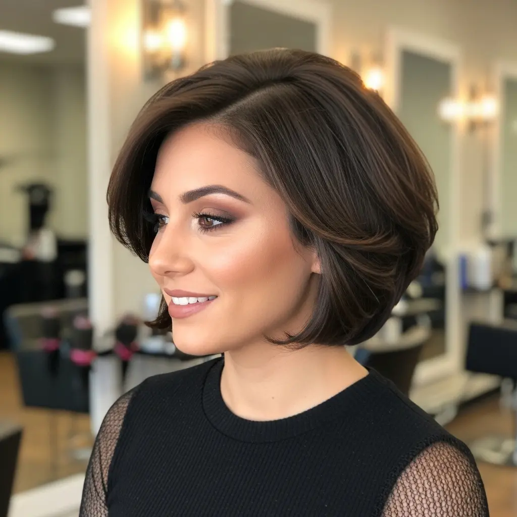 #6 Side Part Layered Bubble Bob